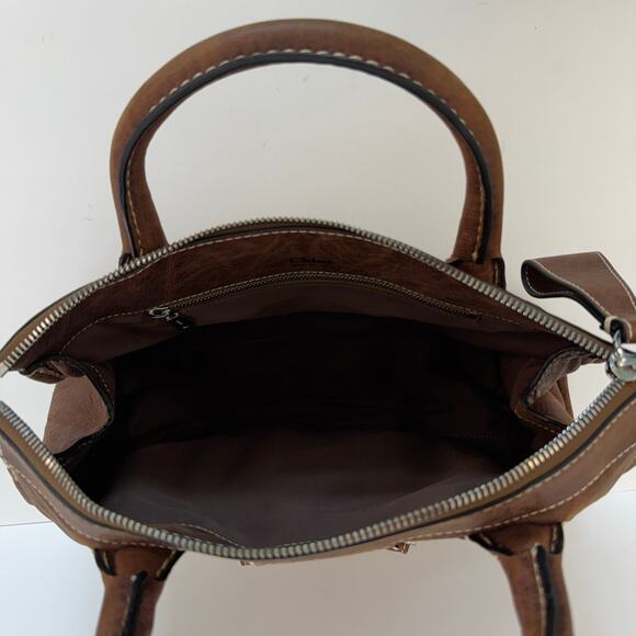 Chloe Edith Brown Top Handle Leather Tote Bag Made in Italy - Picture 8 of 9